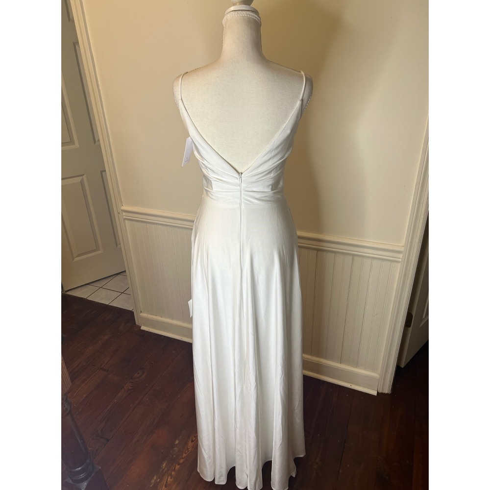 Lulus Choose Your‎ Love White Maxi Dress Wedding Gown V-Neck Slit White S NWT - Picture 12 of 13